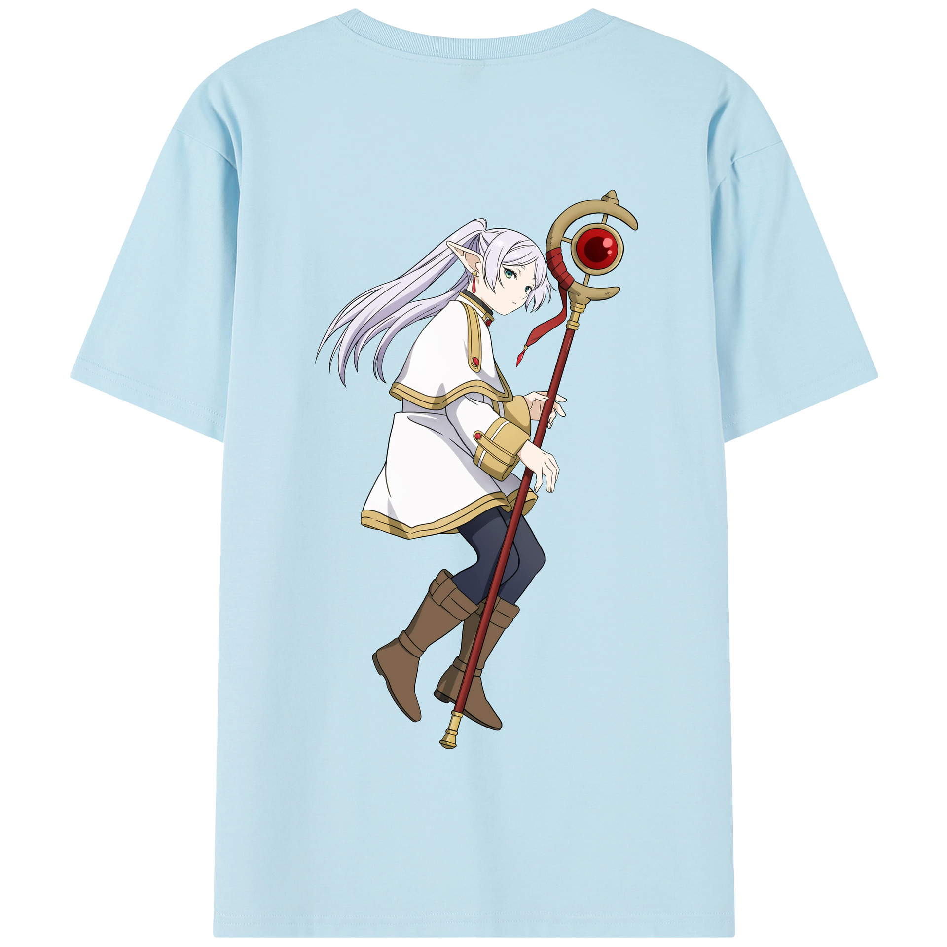 （画像用） 葬送のフリーレン Frieren 綿100％半袖Tシャツ（背面プリント）